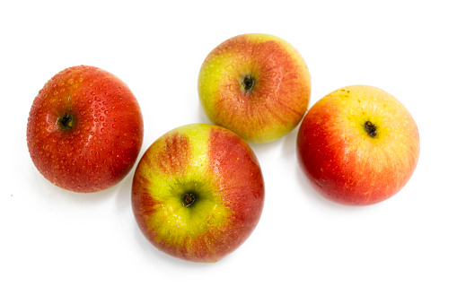 Fresh group of apple close up isolate on white background