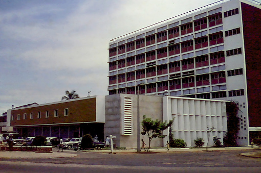 Accra, Ghana - Feb 1958: The headquarters of the Bank of Ghana in Accra, shortly after it was established in 1957