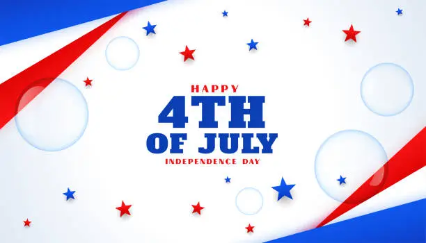 Vector illustration of happy fourth of july independence day on bubble style background