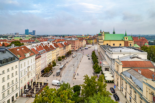 Photo showing the panorama of Warsaw