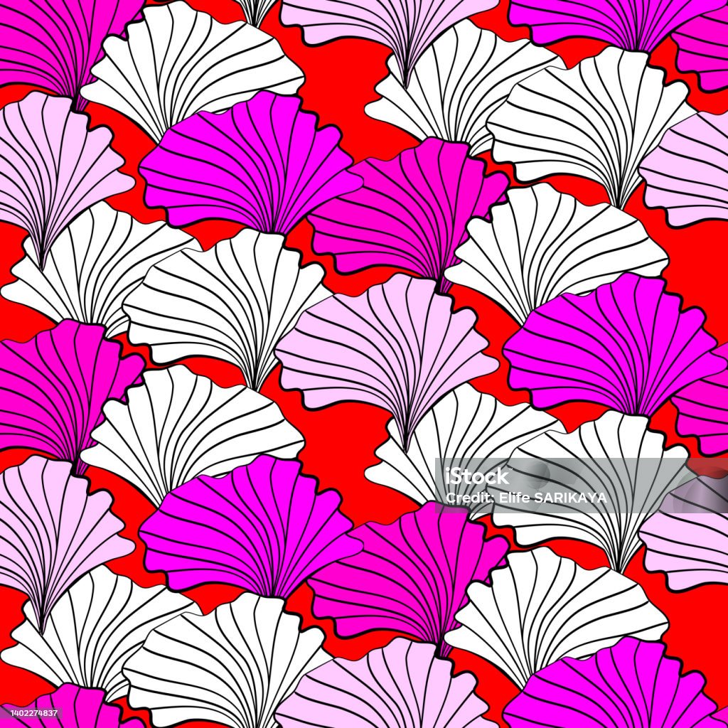 Leaf Seamless Halfdrop Pattern Stock Illustration - Download Image Now ...