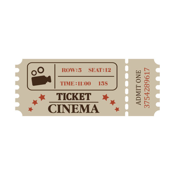 ilustrações de stock, clip art, desenhos animados e ícones de vintage cinema tickets. admit one ticket - ticket raffle ticket ticket stub movie ticket