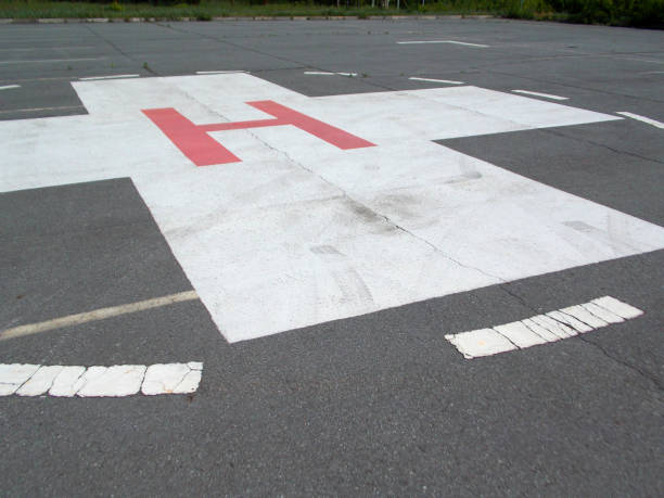 istock Helipad marked for helicopter landing. 1402276974