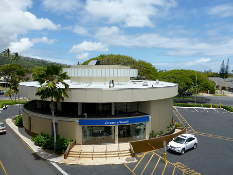 Honolulu - May 2, 2013:  Aerial of Bank of Hawaii Building at the Kahala Mall.