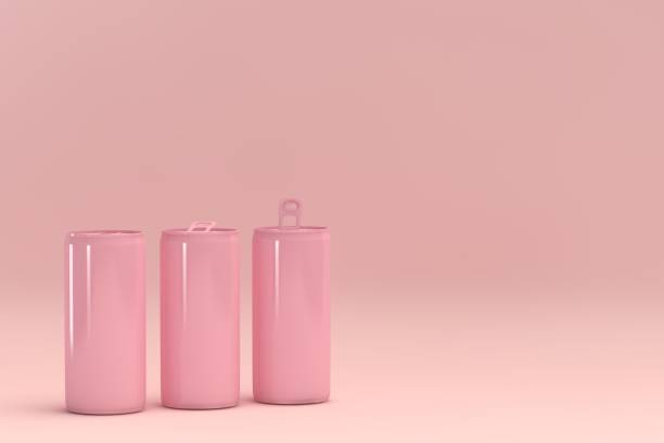 istock Pink aluminum drink can 1402279745