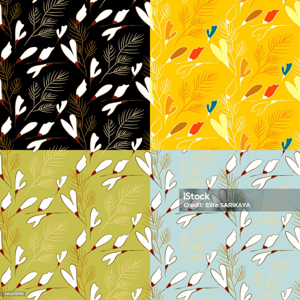 Half Drop Full Drop Pattern Flowers Seamless Halfdrop Pattern Stock Illustration - Download Image ...