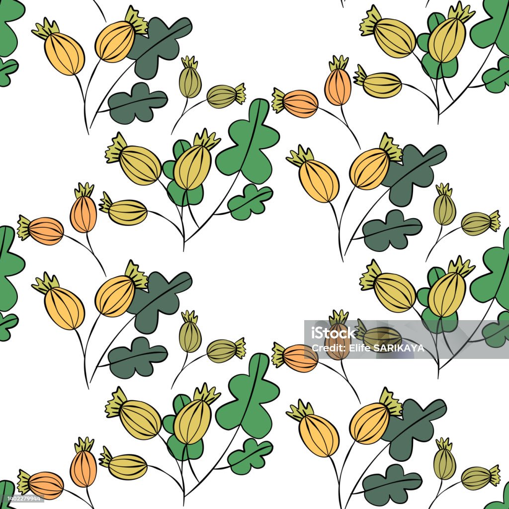 Seed Budding Pattern Bud And Seed Vector Pattern Stock Illustration - Download Image Now ...