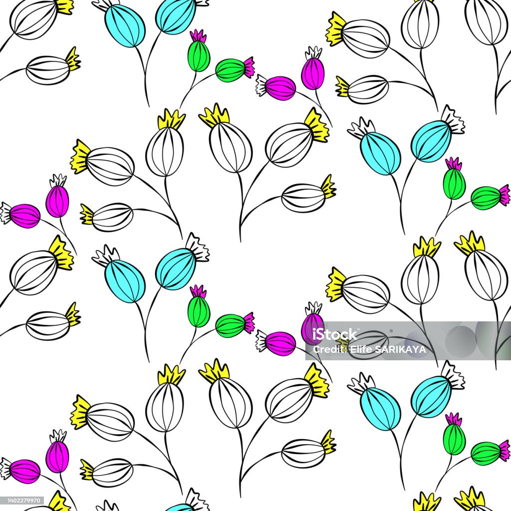 Seed Budding Pattern Bud And Seed Vector Pattern Stock Illustration - Download Image Now ...