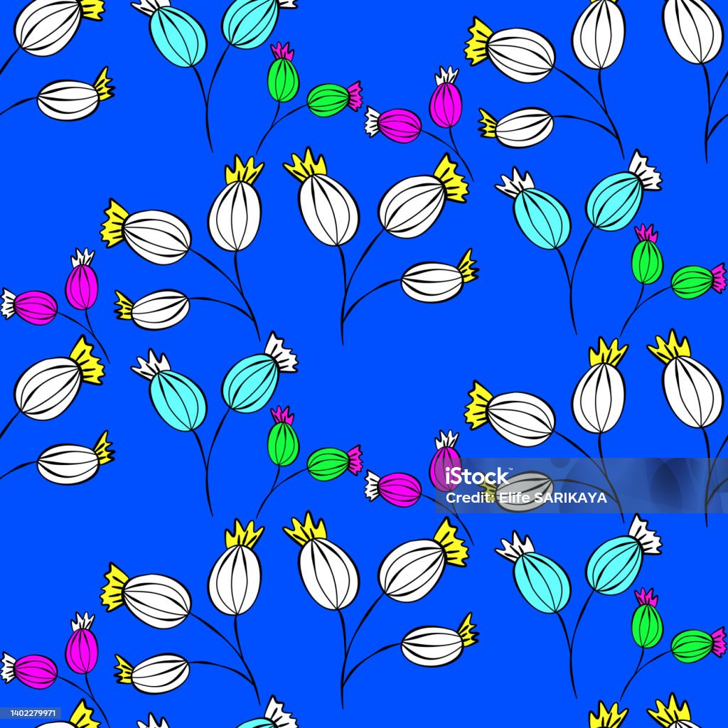 Seed Budding Pattern Bud And Seed Vector Pattern Stock Illustration - Download Image Now ...