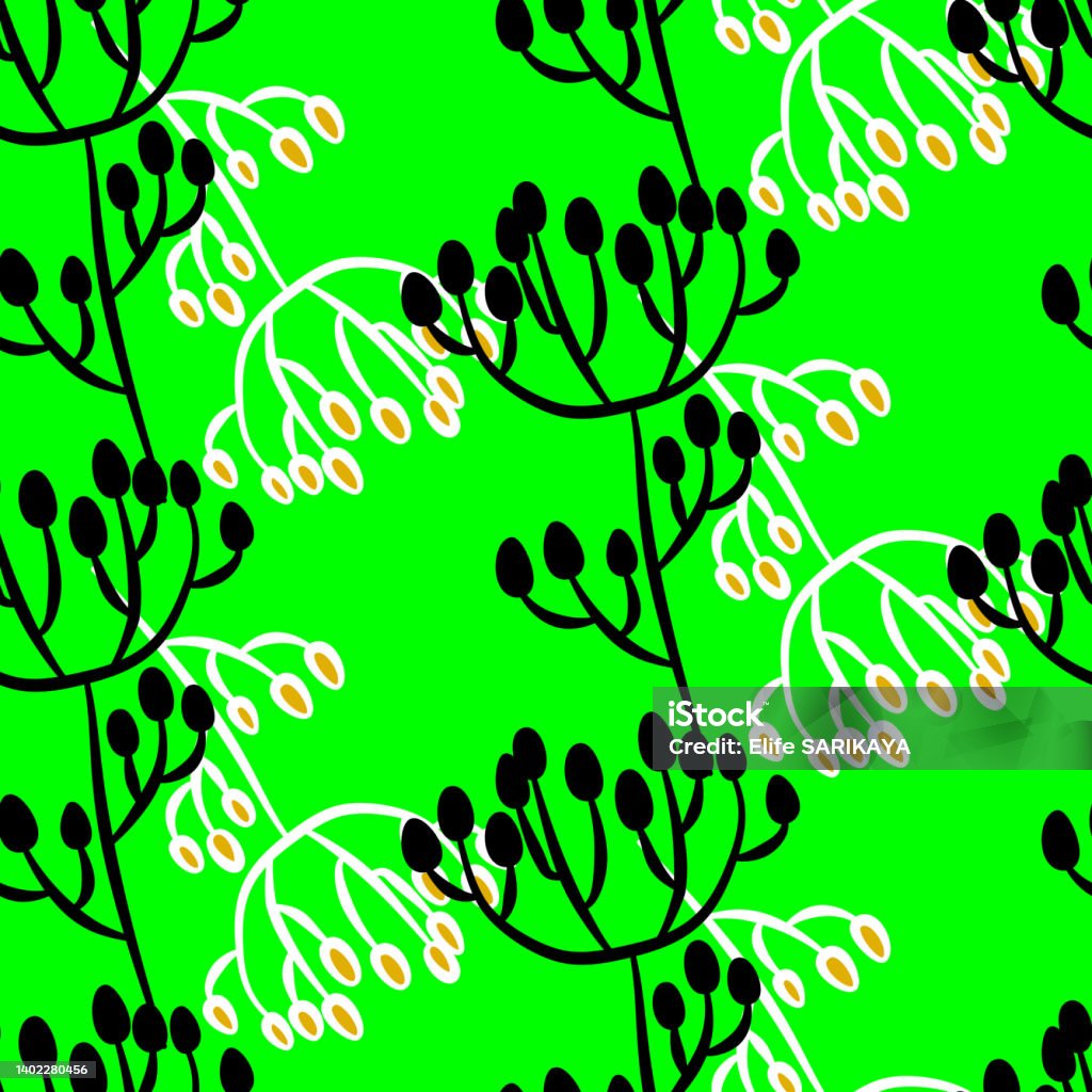 Seed Budding Pattern Bud And Seed Vector Pattern Stock Illustration - Download Image Now ...