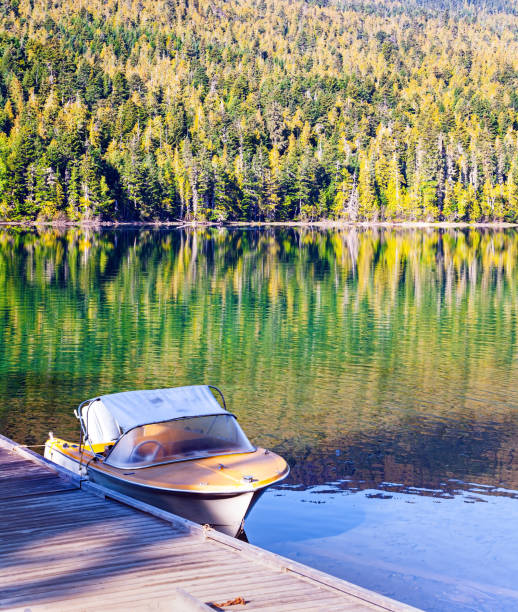 istock Motor boat near the shore 1402280460
