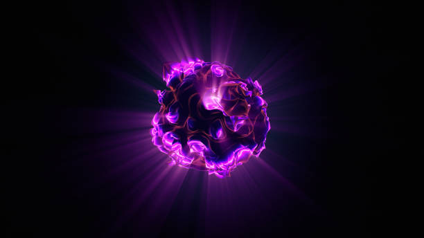 Shining futuristic sphere / energy ball on black background
