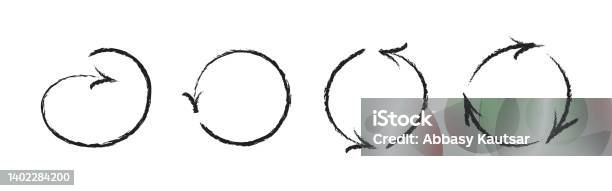 Round Spring Arrow Black Round Arrows Set Circle Shapes Stock Illustration - Download ...