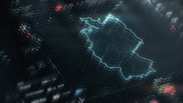 istock Map of Germany infographics on digital screen 1402284324