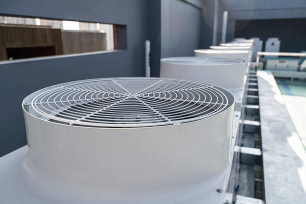 Air conditioning system on roof Air conditioning system on roof Tower Fan stock pictures, royalty-free photos & images