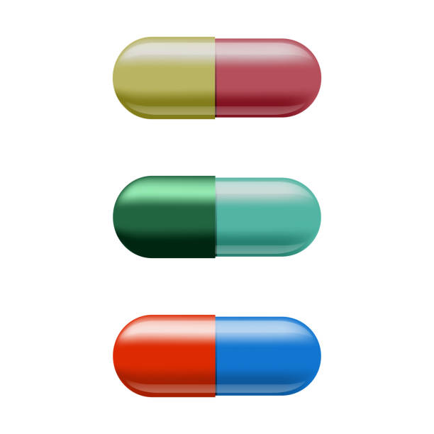 istock Set of color capsules isolated on white background 1402293705