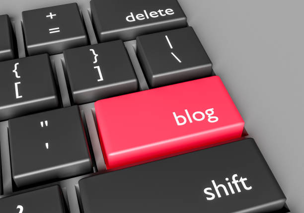 istock Word blog on keyboard. Blogging concept. Illustration for web blogger 1402311365