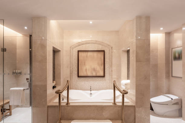 Interior of a modern house, bathroom, classic design