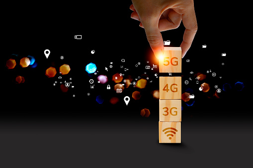 Thailand, 5G, Smart Phone, Computer Network, Connection, Accessibility, Backgrounds, Broadcasting, Toy Block, Cube Shape, Wood - Material, Block Shape