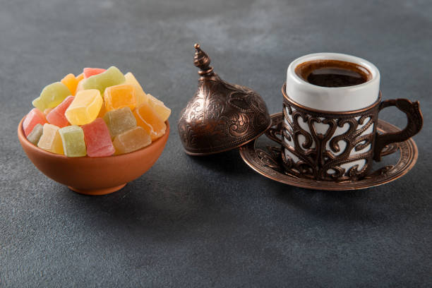 istock Traditional Turkish delight and Turkish coffee 1402315887