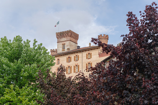 Barolo, Italy - May 8, 2022: Castle of Barolo in Piedmont region of Italy