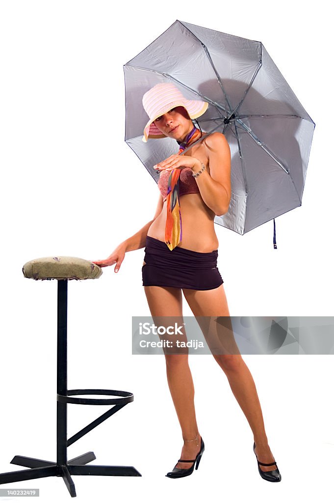 Fille avec parapluie - Photo de Adulte libre de droits