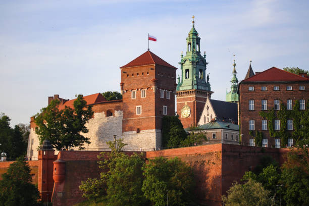 Wawel Royal Castle The Wawel Royal Castle is a castle residency located in Krakow, Poland. The castle is part of a fortified architectural complex erected atop a hill on the left bank of the Vistula River. For centuries the residence of the kings of Poland and the symbol of Polish statehood, Wawel Castle is now one of the country's top art museums. wawel cathedral photos stock pictures, royalty-free photos & images