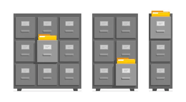 Vector illustration of Filing cabinets