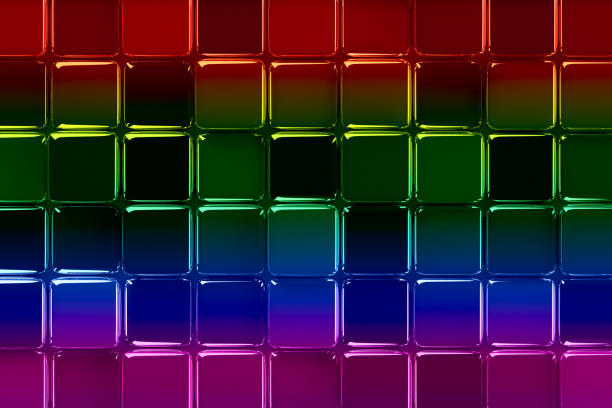 Abstract rainbow background with colorful vivid cubes. 3D illustration background