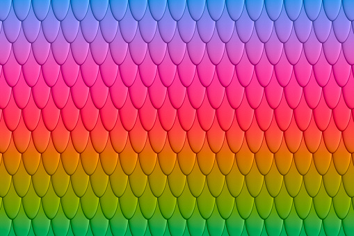 Abstract rainbow Fish scales background. 3D illustration background