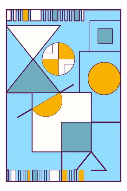 Vector illustration of Vector abstract geometric elements and shapes in modern style. Good for wall decoration, postcard or brochure cover design.
