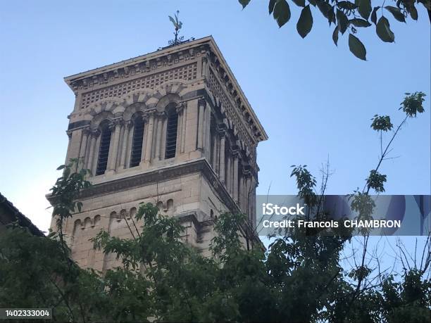 Cathedral Saint Apollinaire And His Bell Tower In Valence France Stock Photo - Download Image Now
