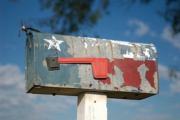 Texas Flag Mailbox stock photo