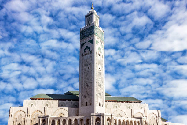 The Hassan II Mosque is a mosque in Casablanca, Morocco. It is the largest mosque in the country and the 7th largest mosque in the world. Its minaret is the world's tallest at 210 m (689 ft).