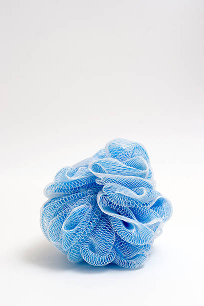 SPA itens-isolado azul Esponja - fotografia de stock