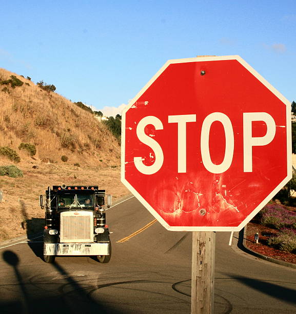istock Truck at Stop Sign 140233613