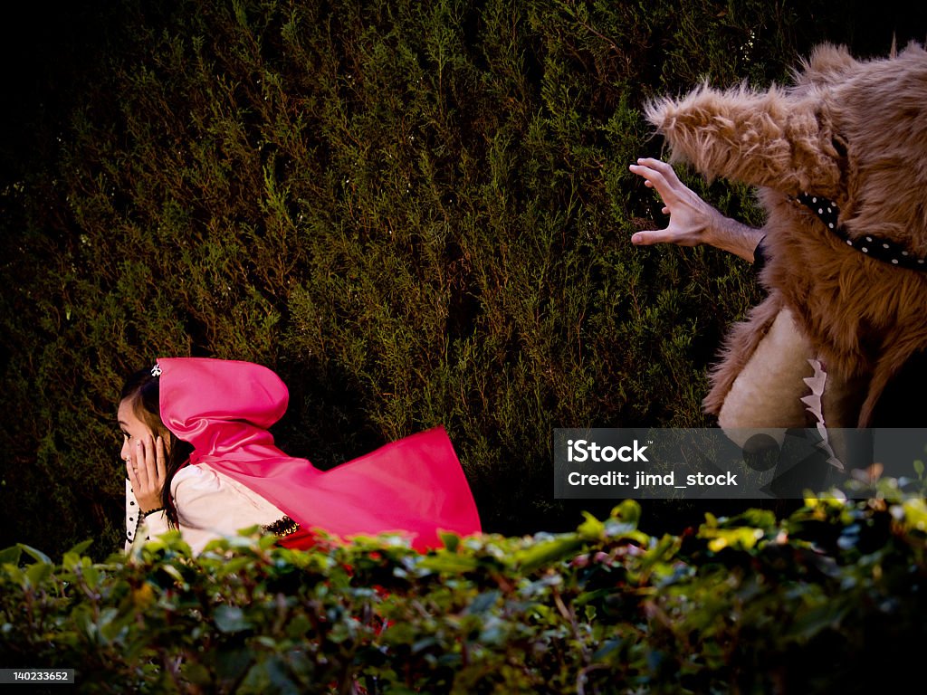 Red Riding Hood und Wolf - Lizenzfrei Angst Stock-Foto