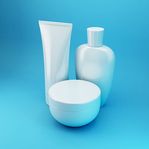 productos cosméticos 6 azul - lightener fotografías e imágenes de stock