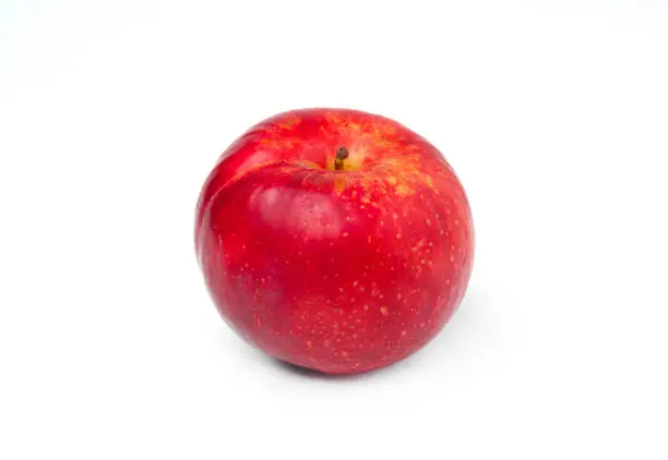 Red plum fruit isolated on white background,  with clipping path