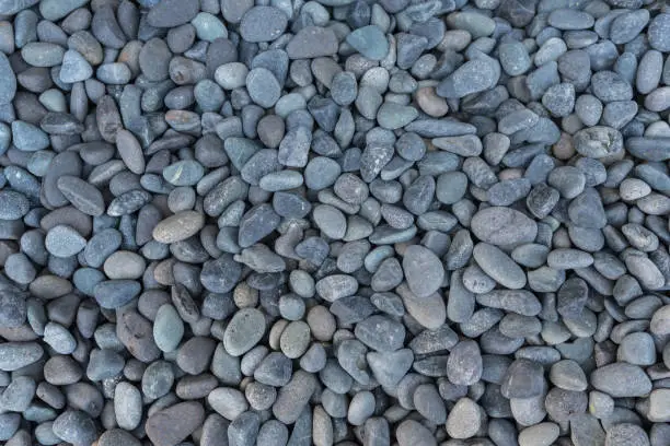 river pebble gravel in garden decoration background