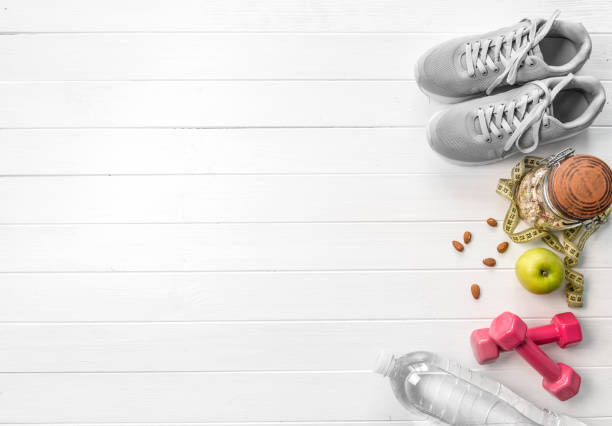 istock gray running shoes, space for text on side 1402339466
