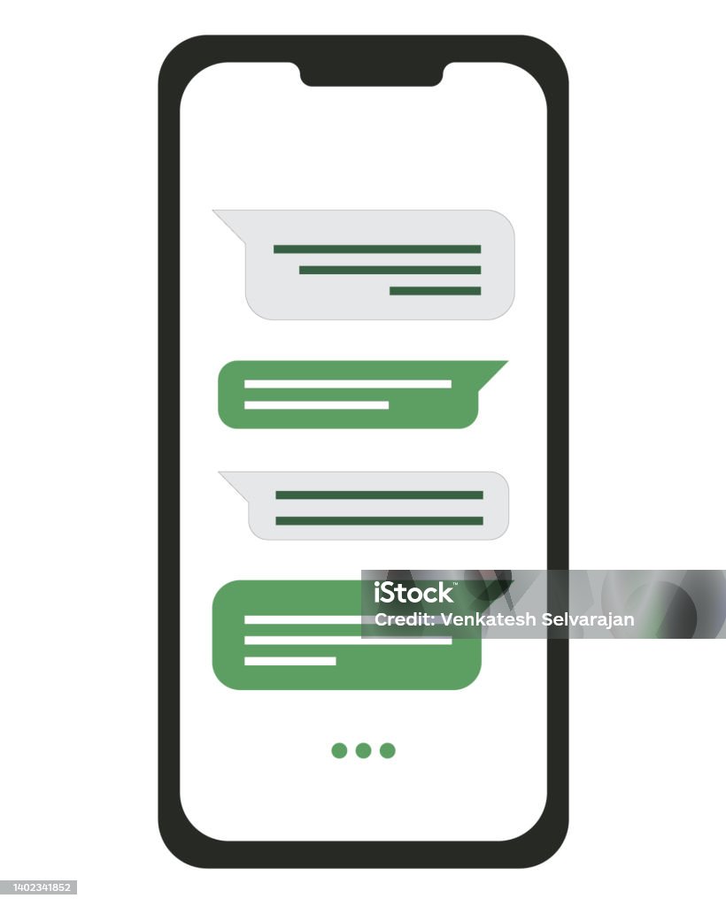 Text Message Chatting In The Mobile Phone Screen Vector Illustration ...