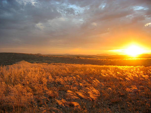 Atardecer en Namibia - foto de stock