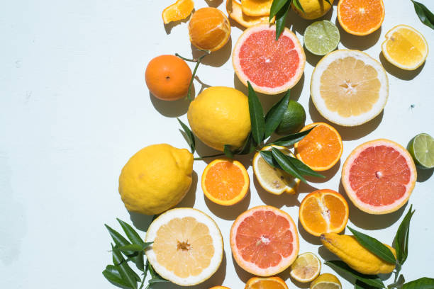 istock Fresh slices of different types of citrus: Orange, lime,lemon Grapefruit 1402344889