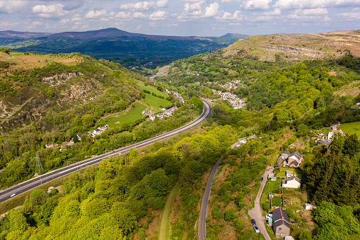 Aerial view of the newly completed A465 \
