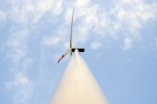 wind energy generator sideview stock photo