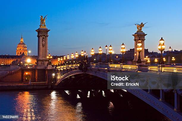 Alexander Iii Bridge Stock Photo - Download Image Now - Night, Pont Alexandre III, Alexander III of Russia