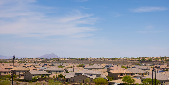 A view of a lush green community in Las Vegas, NV