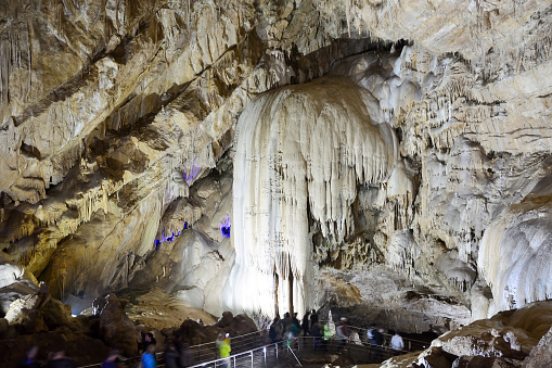 New Athos Cave, Abkhazia, stony waterfall