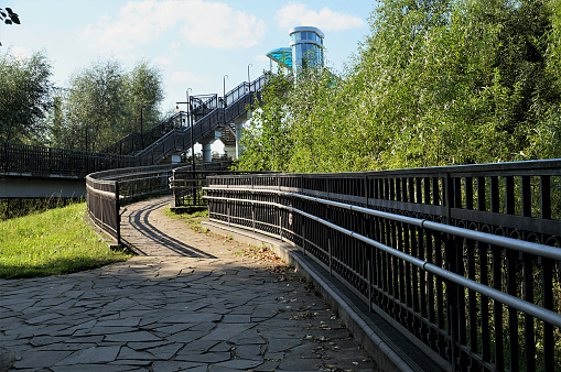 metal railing on the walkway